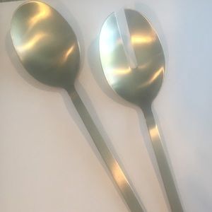 Gold serving spoons